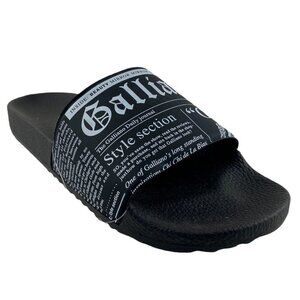 John GALLIANO Women's Black Paris Gazette Newspaper Slides Sandals EU 41 US 9.5